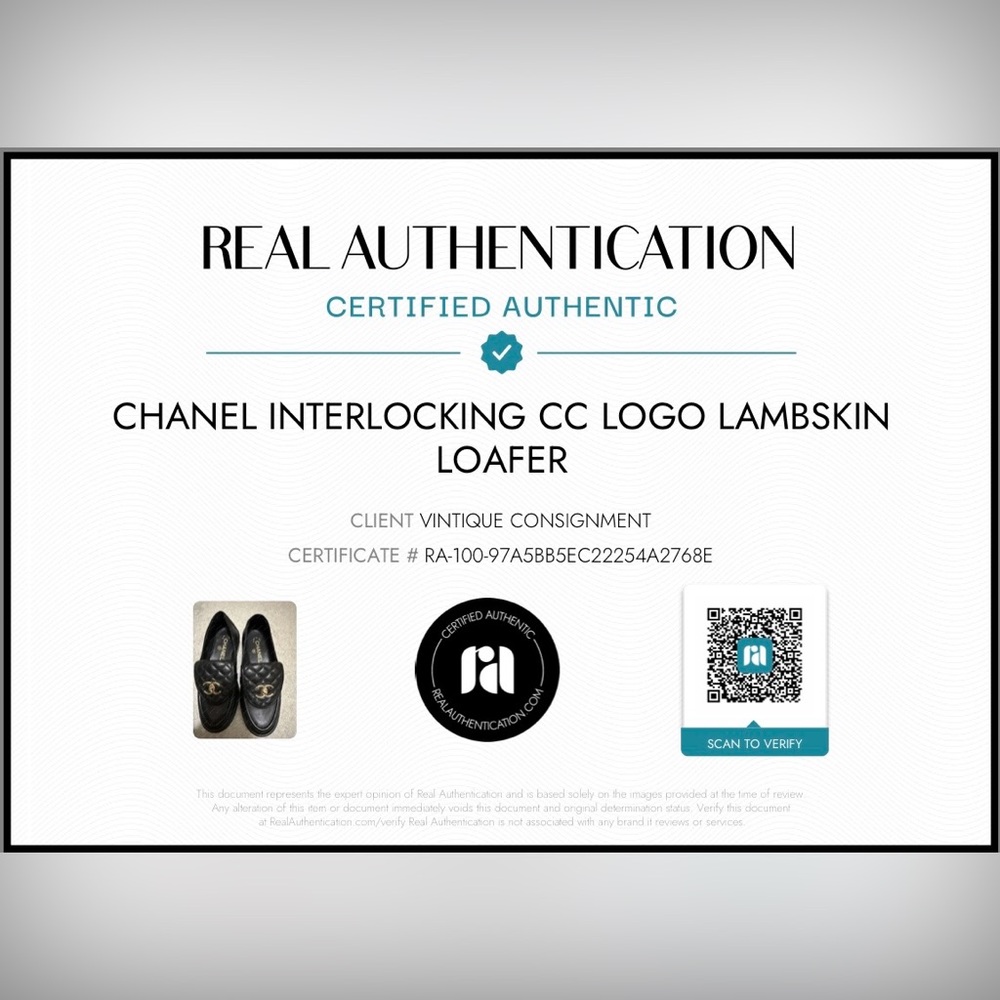 CHANEL INTERLOCKING CC LOGO LAMBSKIN LOAFERS SZ 36 - Picture 10 of 10
